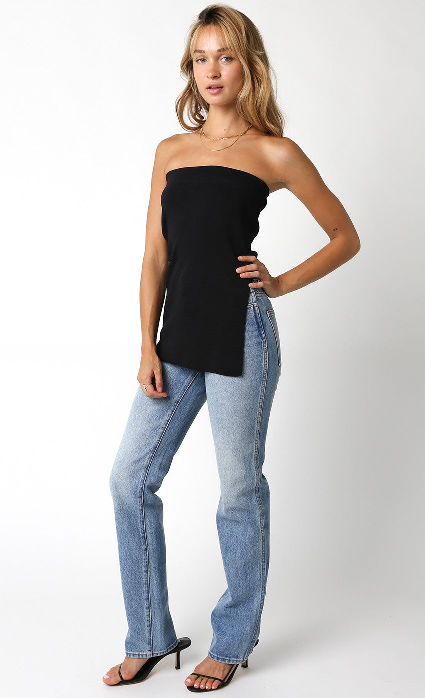 Split Decision | Ribbed Split Hem Tube Top