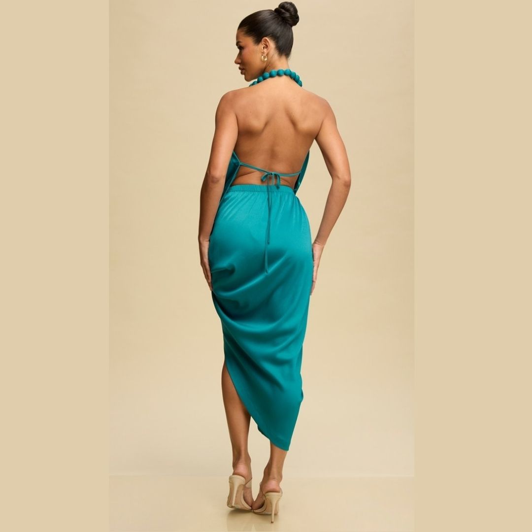 Blue Dream | Faux Wrap Midi Dress