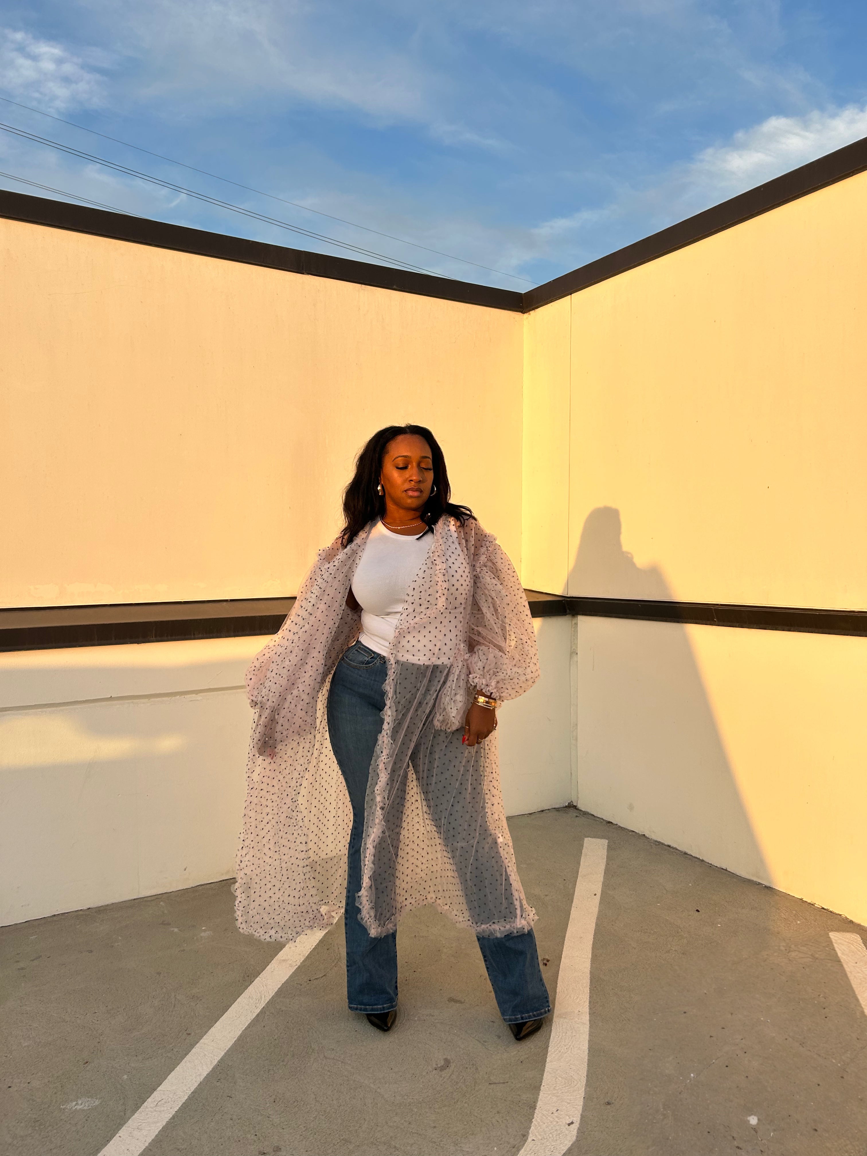 In Your Dreams | Sheer Polka Cardigan