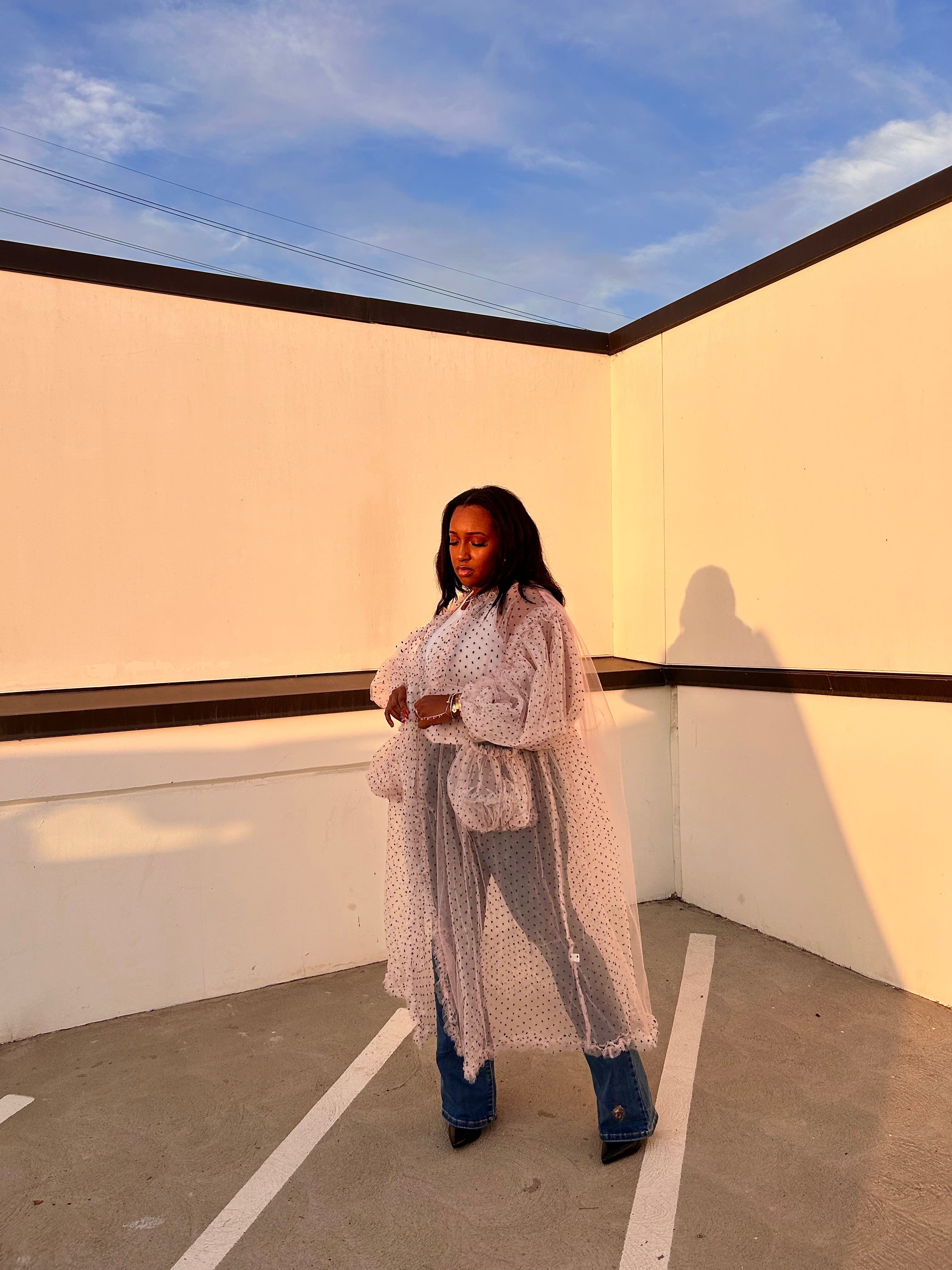 In Your Dreams | Sheer Polka Cardigan
