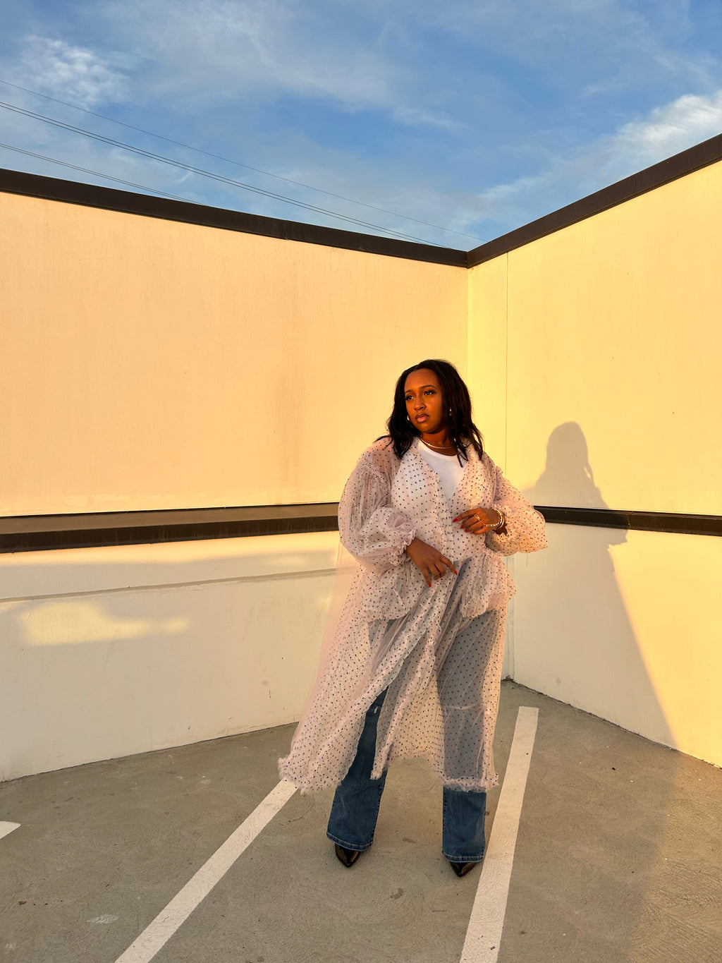 In Your Dreams | Sheer Polka Cardigan
