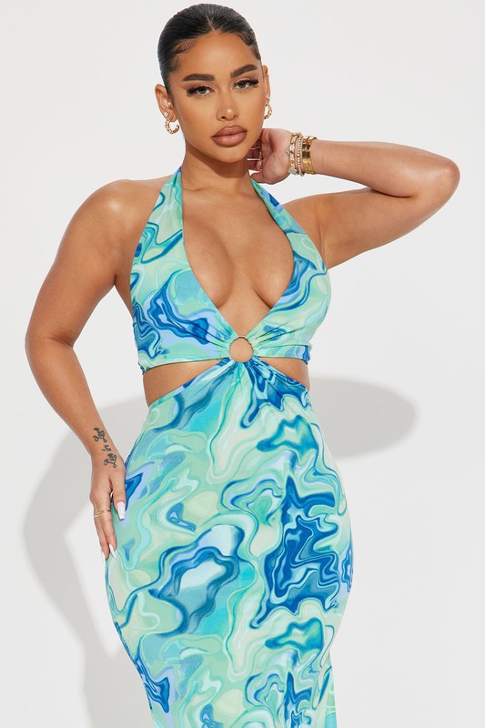 To Dye For | Halter Backless Maxi Dress