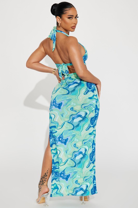 To Dye For | Halter Backless Maxi Dress
