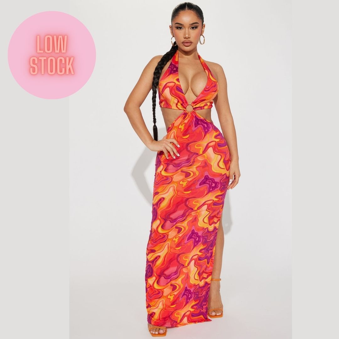 To Dye For | Halter Backless Maxi Dress